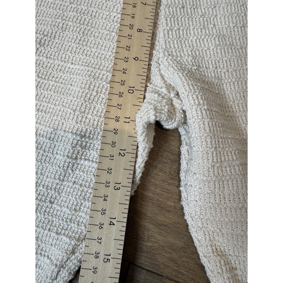 ZARA Pants Womens Medium Ivory Textured Boucle Knit Flare Leg Pull On Lounge - Picture 3 of 7